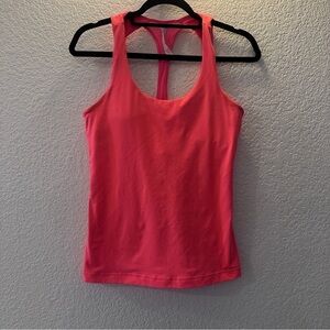 Under Armour Pink Racerback Tank Top Built-In Bra Mesh Back Stretchy Gym Wear